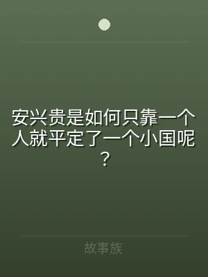 安兴贵是如何只靠一个人就平定了一个小国呢