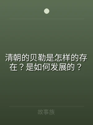 清朝的贝勒是怎样的存在？是如何发展的？
