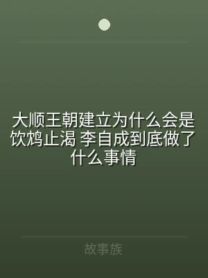 大顺王朝建立为什么会是饮鸩止渴 李自成到