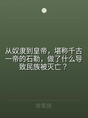 从奴隶到皇帝，堪称千古一帝的石勒，做了什