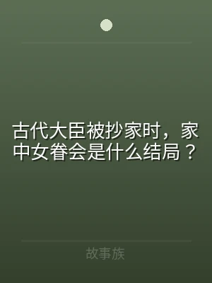 古代大臣被抄家时，家中女眷会是什么结局？