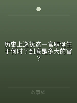 历史上巡抚这一官职诞生于何时？到底是多大