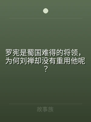 罗宪是蜀国难得的将领，为何刘禅却没有重用