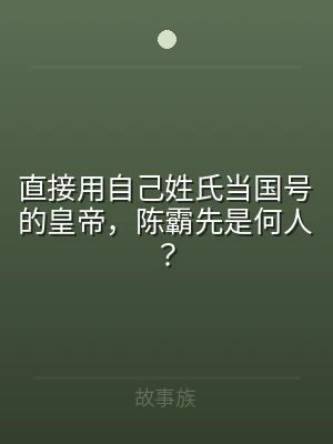直接用自己姓氏当国号的皇帝，陈霸先是何人