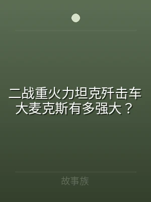 二战重火力坦克歼击车大麦克斯有多强大？