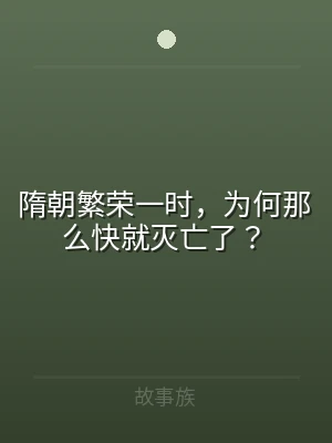 隋朝繁荣一时，为何那么快就灭亡了？