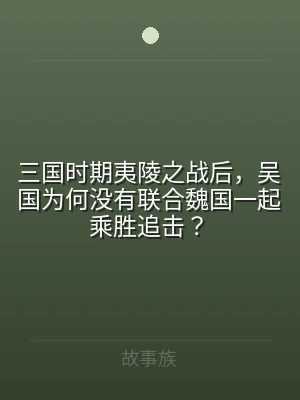 三国时期夷陵之战后，吴国为何没有联合魏国
