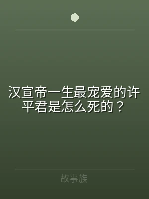 汉宣帝一生最宠爱的许平君是怎么死的？