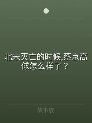 北宋灭亡的时候,蔡京高俅怎么样了？