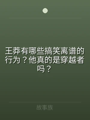 王莽有哪些搞笑离谱的行为？他真的是穿越者
