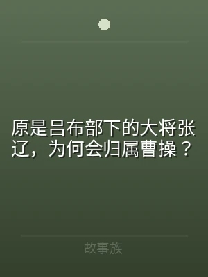 原是吕布部下的大将张辽，为何会归属曹操？