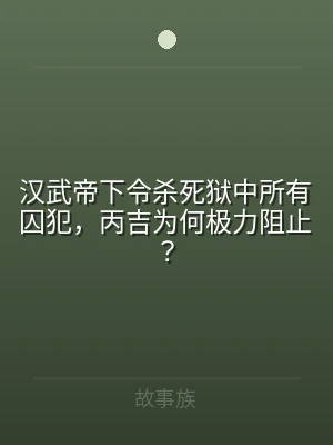 汉武帝下令杀死狱中所有囚犯，丙吉为何极力
