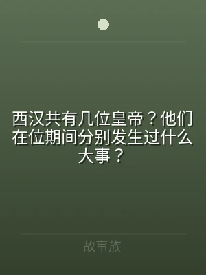 西汉共有几位皇帝？他们在位期间分别发生过
