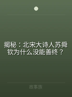 揭秘：北宋大诗人苏舜钦为什么没能善终？