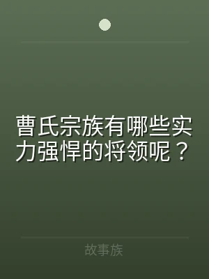 曹氏宗族有哪些实力强悍的将领呢？