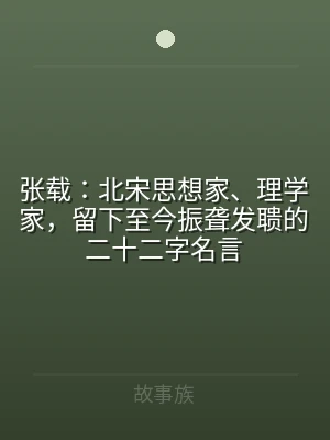 张载：北宋思想家、理学家，留下至今振聋发