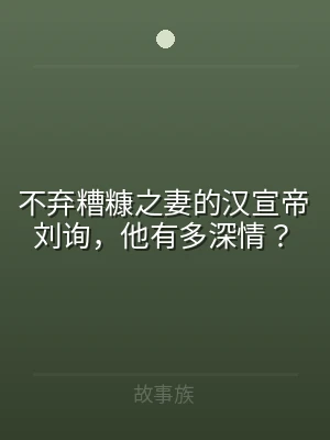 不弃糟糠之妻的汉宣帝刘询，他有多深情？