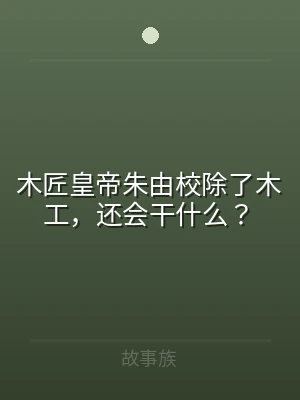 木匠皇帝朱由校除了木工，还会干什么？