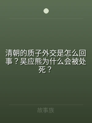清朝的质子外交是怎么回事？吴应熊为什么会