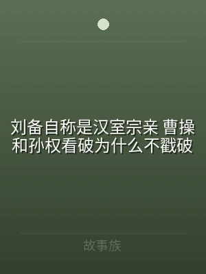 刘备自称是汉室宗亲 曹操和孙权看破为什么
