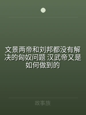 文景两帝和刘邦都没有解决的匈奴问题 汉武
