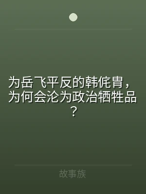 为岳飞平反的韩侂胄，为何会沦为政治牺牲品