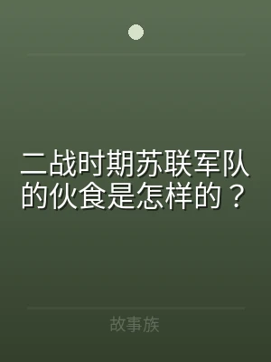 二战时期苏联军队的伙食是怎样的？