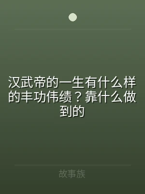 汉武帝的一生有什么样的丰功伟绩？靠什么做