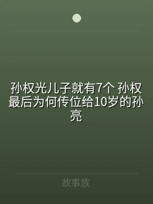孙权光儿子就有7个 孙权最后为何传位给1