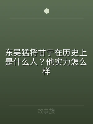 东吴猛将甘宁在历史上是什么人？他实力怎么