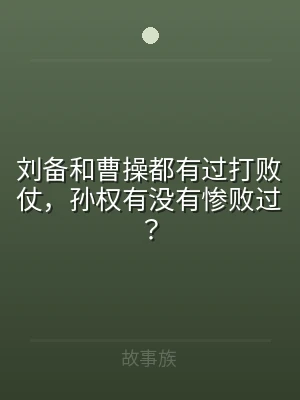 刘备和曹操都有过打败仗，孙权有没有惨败过