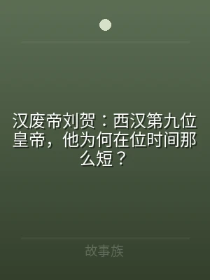 汉废帝刘贺：西汉第九位皇帝，他为何在位时