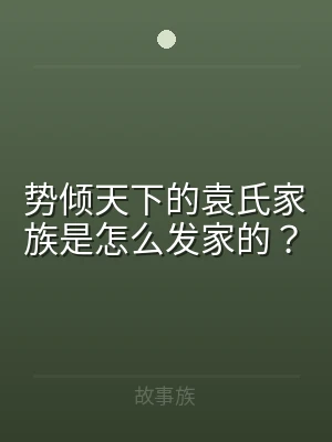 势倾天下的袁氏家族是怎么发家的？
