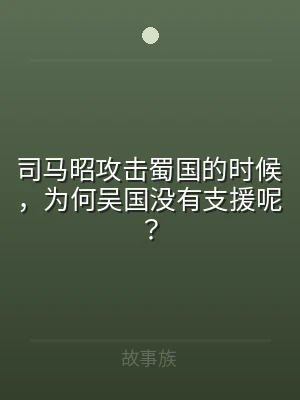 司马昭攻击蜀国的时候，为何吴国没有支援呢