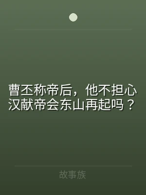 曹丕称帝后，他不担心汉献帝会东山再起吗？