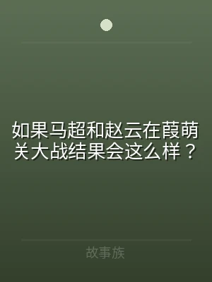 如果马超和赵云在葭萌关大战结果会这么样？