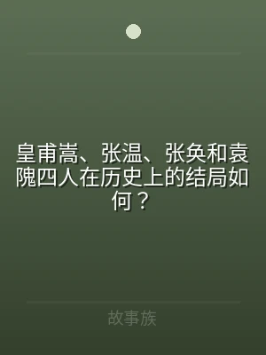 皇甫嵩、张温、张奂和袁隗四人在历史上的结
