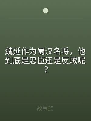 魏延作为蜀汉名将，他到底是忠臣还是反贼呢