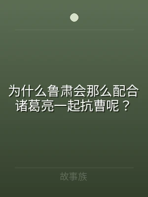为什么鲁肃会那么配合诸葛亮一起抗曹呢？