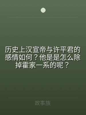 历史上汉宣帝与许平君的感情如何？他是是怎