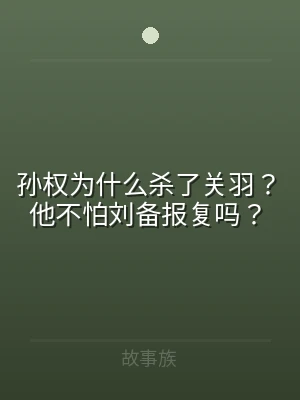 孙权为什么杀了关羽？他不怕刘备报复吗？