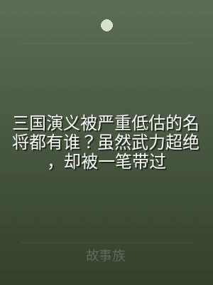 三国演义被严重低估的名将都有谁？虽然武力