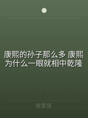 康熙的孙子那么多 康熙为什么一眼就相中乾