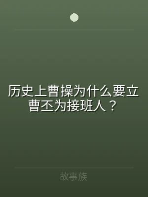 历史上曹操为什么要立曹丕为接班人？