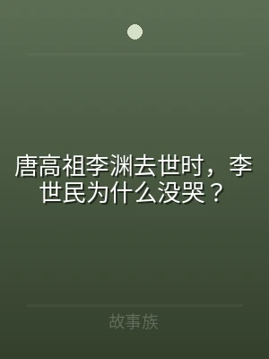 唐高祖李渊去世时，李世民为什么没哭？