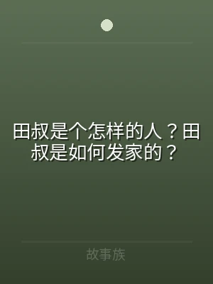 田叔是个怎样的人？田叔是如何发家的？
