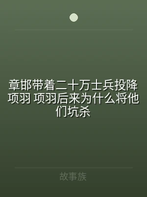 章邯带着二十万士兵投降项羽 项羽后来为什