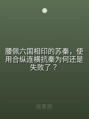 腰佩六国相印的苏秦，使用合纵连横抗秦为何