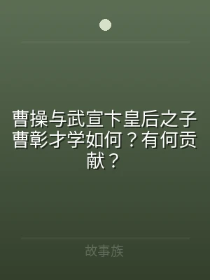 曹操与武宣卞皇后之子曹彰才学如何？有何贡