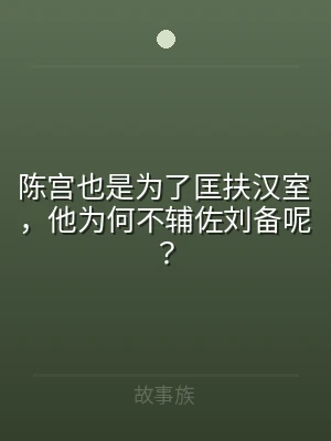 陈宫也是为了匡扶汉室，他为何不辅佐刘备呢